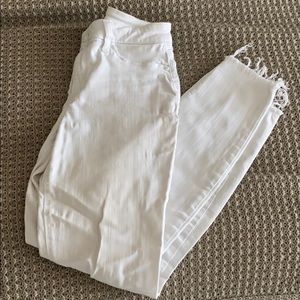 White Denim with Frayed Ankles